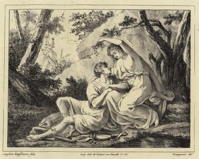 Due amanti in un paesaggio da Angelica Kauffmann